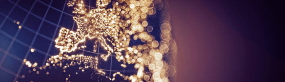 Globe with areas lit up