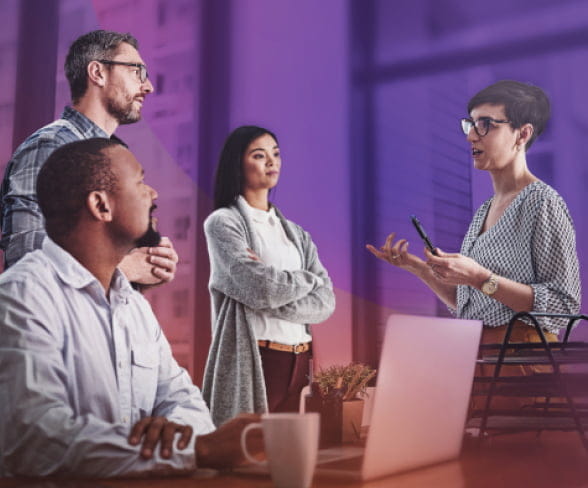 Office team working together