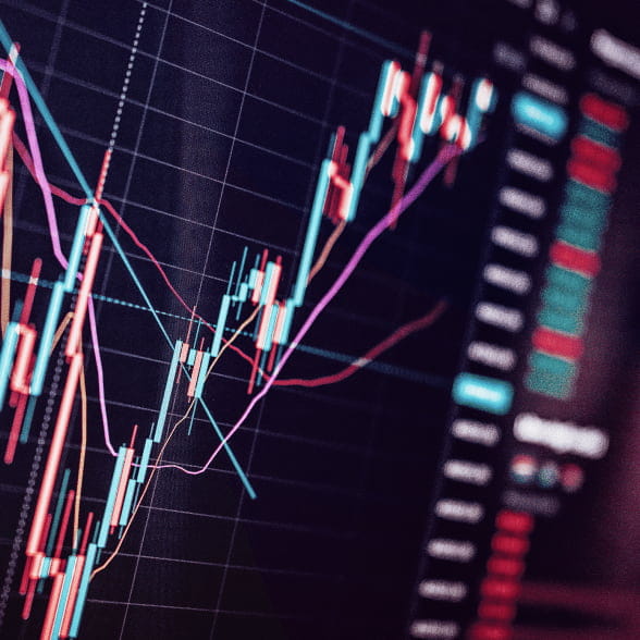 Financial chart close-up