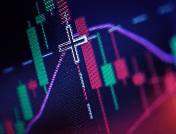 Close-up of financial data on screen