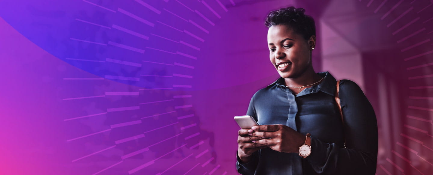 Lady using mobile phone