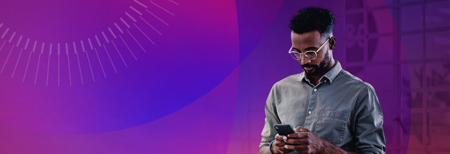 Financial trader using mobile phone