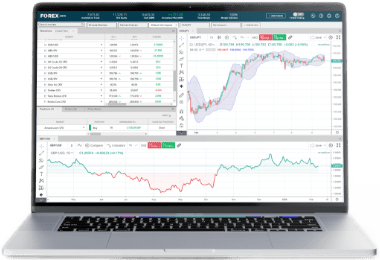 Screenshot of the FOREX.com trading application for PC