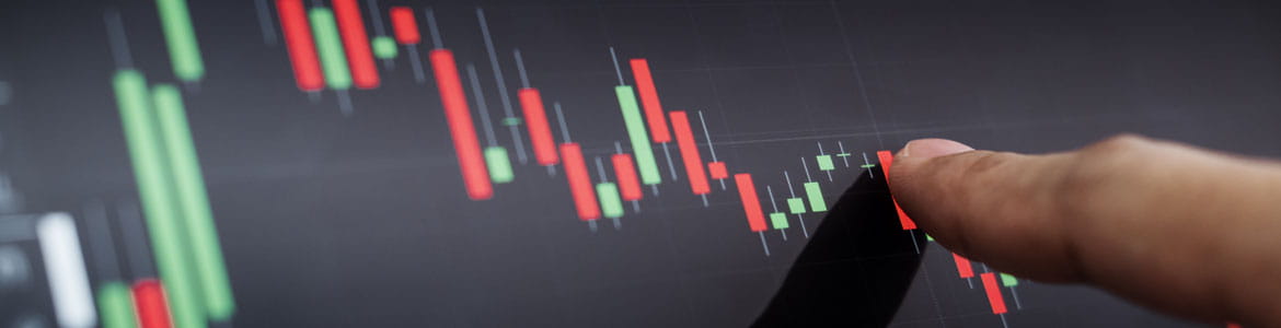 Charts2 Finger pointing on market chart data
