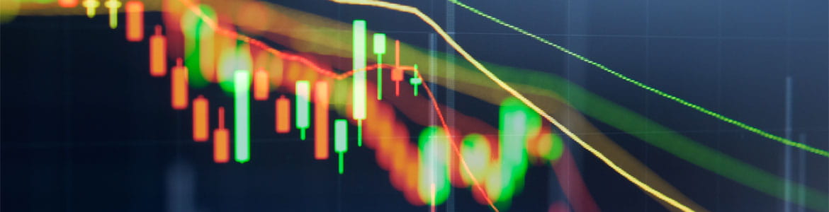 Downtrend 5 Close-up of market chart showing downtrend